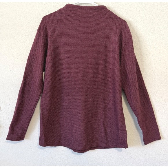 Lands End Womens Long Sleeve Mock Neck Pullover Sweater Burgundy Size Medium - Picture 2 of 6